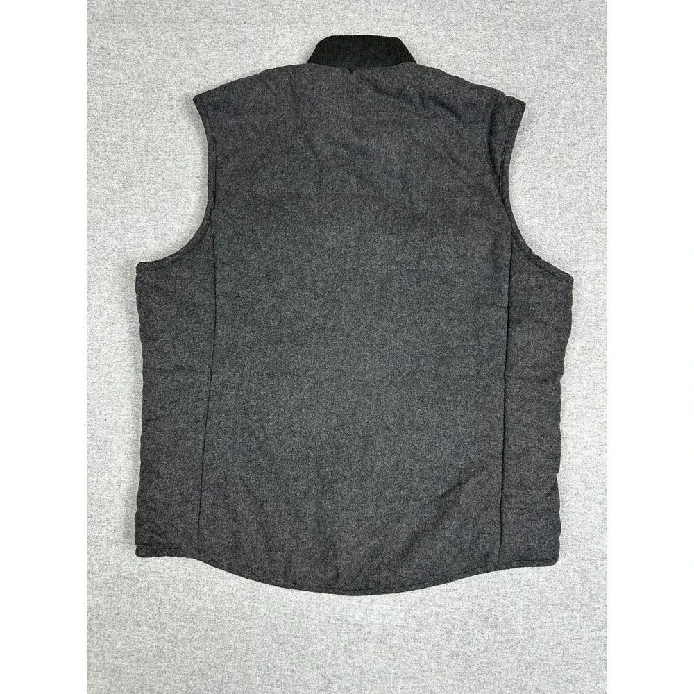 Banana Republic Vest Mens XL Gray Wool‎ Quilted Insulated Full Zip Pockets Warm
